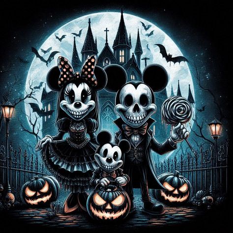 Creepy Mickey Mouse, Mickey Mouse Painting, Gothic Disney, Dark Disney Art, Mickey Mouse Room, Spooky Halloween Pictures, Minnie Mouse Drawing, Shirt Images, Happy Halloween Pictures