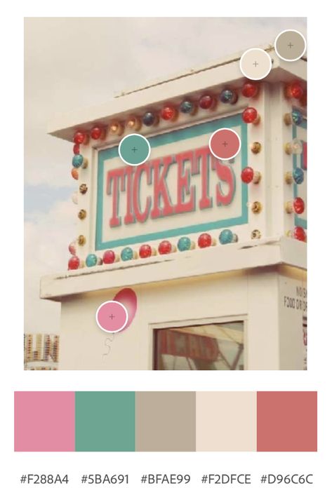 Vintage Circus Color Palette, Circus Colour Palette, Circus Color Palette, Carnival Color Palette, Circus Decor, Vibe Vintage, Circus Decorations, Vintage Colour Palette, Ticket Booth