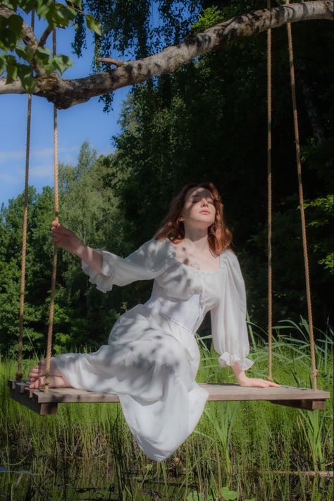 Whimsical Poses Reference, Person In Nature Photography, Girl Lyingreference, Dreamy Pose Reference, Sitting On Tree Branch Pose, Reach Out Pose, Whimsical Pose Reference, Fantasy Poses Reference Photo, Calm Pose Reference