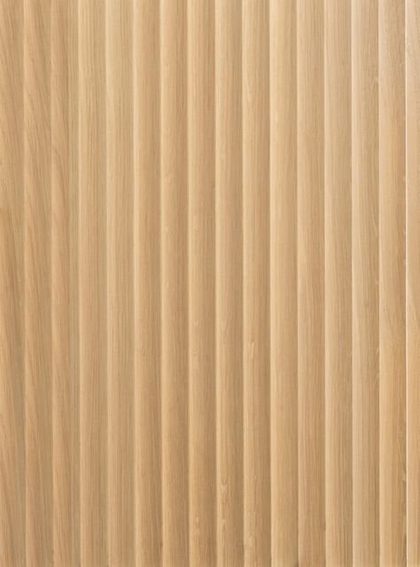 Fluted Door 1 inch spacing Fluted Wood Panel Kitchen Island, Inverted Fluted Wall, Fluted Timber Panel, Concave Fluted Panel, Wooden Fluted Panel Texture, Wooden Flute, Material Board, Door Styles, Wood Cabinets