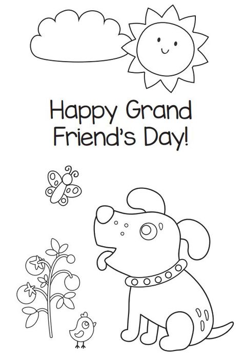 Celebrate National Grand Friend's Day September 12 by decorating this printable card to give to the special grand friends in your life. Friends Day, Printable Cards, Card Template, Crafts For Kids, Snoopy, Fictional Characters, Quick Saves, Art