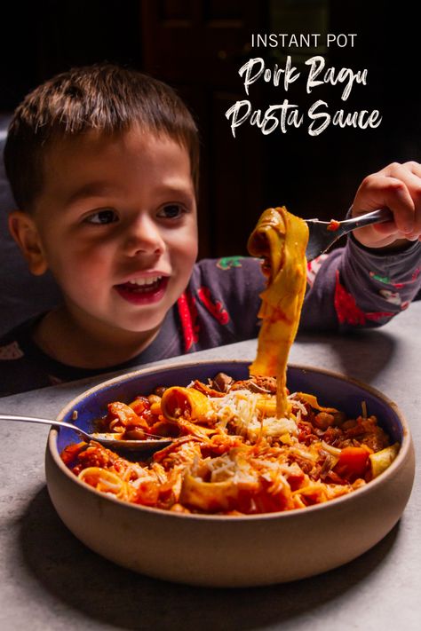 Instant Pot Pork Ragu Pasta Sauce - Sweetphi Ragu Pasta Sauce, Ragu Pasta, Pork Ragu, Pasta Sauce Recipe, Instant Pot Pork, Pasta Sauce Recipes, Vegetable Puree, Garbanzo Beans, Fresh Pasta