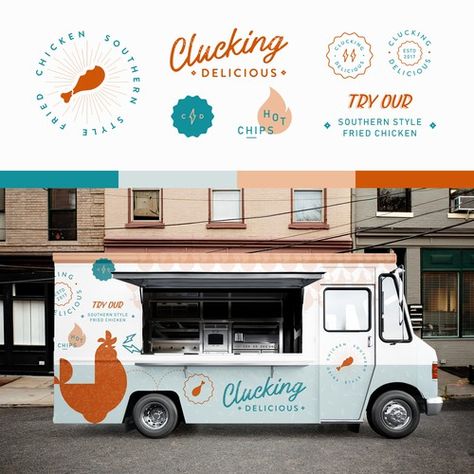 Food Truck Graphics, Food Truck Graphic Design, Painted Food Truck, Delivery Van Design, Food Truck Design Graphics, Truck Design Graphics, Food Van Design, Food Truck Wrap Design, Chicken Food Truck