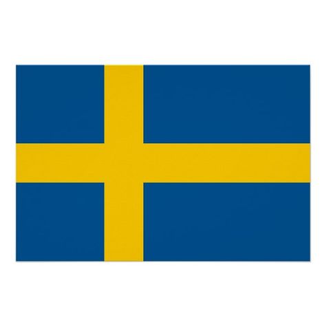 Patriotic poster with Flag of Sweden - Sweden gift idea Patriotic Posters, Sweden Flag, Travel Locations, Sweden, Created By, Flag, Stars