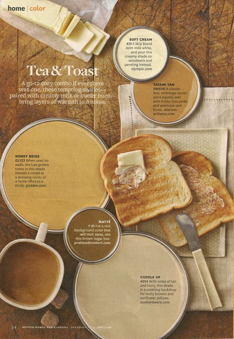 BHG Tea & Toast Color Pallet. good matching  colors for the kitchen Tea And Toast, Revere Pewter, Paint Color Palettes, Interior Painting, Pallet Painting, Interior Paint Colors, East Hampton, Natural Home Decor, Bedroom Paint