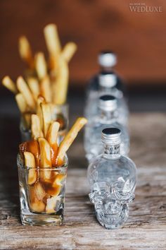 French 🍟 Wedding Hors D'oeuvres, Canadian Party, Hospitality Photography, Crystal Head Vodka, Canadian Dishes, Dragon Wedding, Canadian Wedding, Red And White Weddings, Purple Tree