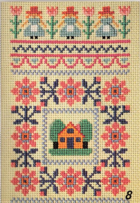 Quilt Square Cross Stitch Patterns, Old Cross Stitch Pattern, Cross Stitch Illustration, Cross Stitch Graphic Design, Cross Stitch Banner, Japanese Cross Stitch, Folk Art Cross Stitch, Traditional Cross Stitch, Cross Stitch Border