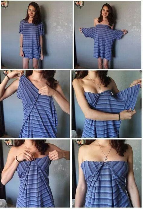 Sew Easy Dress, Easy Sew Dress, Diy Clothes Tops, Diy Fashion No Sew, Diy Cut Shirts, Easy Diy Clothes, Stile Casual Chic, Diy Clothes Refashion, Upcycle Clothes Diy