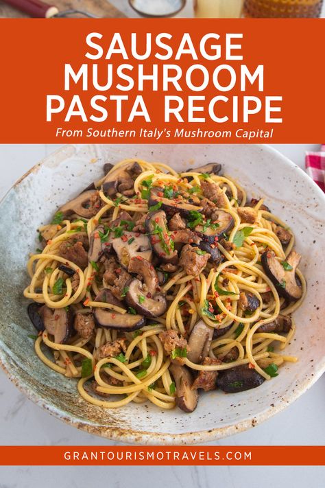 Sausage Mushroom Pasta, Noodle Meals, Italian Sausage Recipes Pasta, Best Mushroom Recipe, Sausage Mushroom, Mushroom Recipes Pasta, Sausage Pasta Recipes, Italian Sausage Pasta, Large Fries