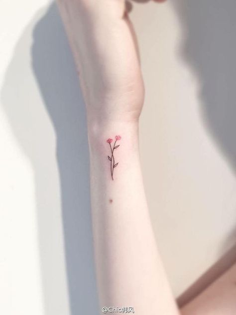 Cherry Blossom Tattoo Meaning For Women, Simple Wrist Tattoo, Flower Wrist Tattoos, Small Pretty Tattoos, Small Hand Tattoos, Home Tattoo, Discreet Tattoos, Dainty Tattoos, Subtle Tattoos