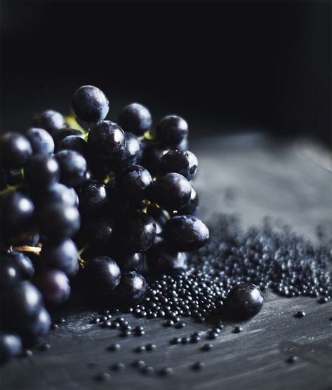 Black Mood, Purple Food, Food Art Photography, Black Grapes, Black Food, Beautiful Fruits, Fade To Black, Beautiful Food, Shades Of Black