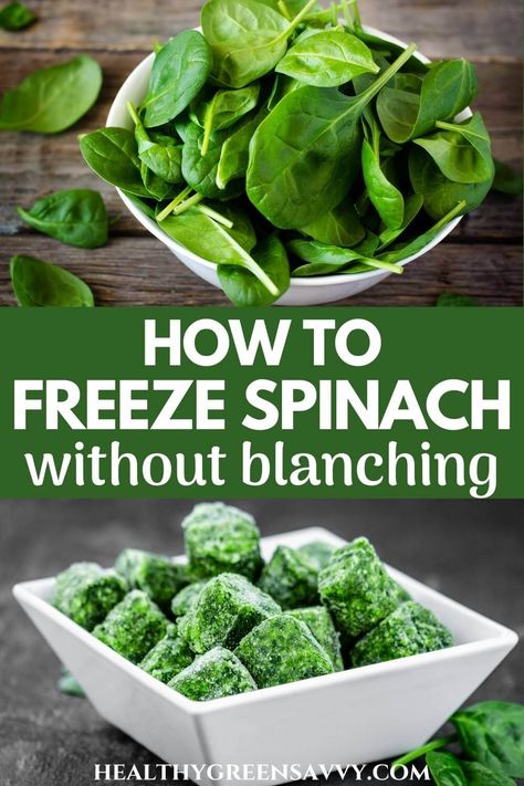 Spinach Freezing, Freezing Spinach, How To Store Spinach, Healthy Yogurt Dip, Freeze Spinach, Freezing Food Guide, Fresh Spinach Recipes, Cook Fresh Spinach, Spinach Balls