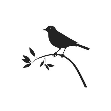 Bird Silhouette, Bird Drawings, All Black, Easy Drawings, Graphic Resources, Vector Illustration, Black And White, White, Drawings