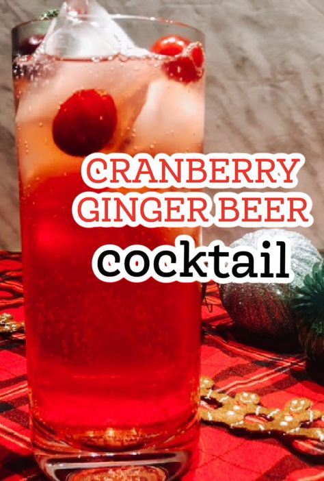 Cranberry Ginger Beer Cocktail, Vodka Ginger Beer Cocktails, Gingerbeer Cocktail Christmas, Drinks With Ginger Beer, Cocktails With Ginger Beer, Cranberry Vodka Recipe, Ginger Cocktail Recipes, Ginger Ale Drinks, Cocktail With Vodka