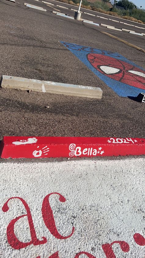 #senior #parking #painting senior parking spot ideas, mac miller, curb Senior Curb Painting, Parking Curb, Senior Parking Spots, Senior Parking Spot Ideas, Parking Spot Ideas, Senior Parking Spot, Senior Szn, Parking Spot, Mac Miller