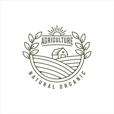 Farm Logo Inspiration, Agriculture Landscape, Village Logo, Farm Branding, Icon Graphic Design, Village Illustration, Farm Logos, Eco Logo Design, Logo Line Art