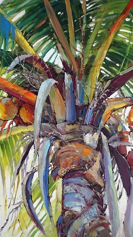 Boom Kunst, Palm Art, Lights And Shadows, Tropical Painting, Palm Trees Painting, Florida Art, Caribbean Art, The Painter, Plant Painting