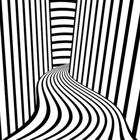 Hall Of Lines by H20polo12, via Flickr Op Art Projects, Illusion Kunst, Op Art Lessons, Optical Illusion Drawing, Arte Doodle, Illusion Drawings, Art Optical, Optical Art, Optical Illusions Art