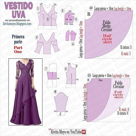 Dresses Patterns, Vintage Clothes Patterns, Basic Dress Pattern, Formal Dress Patterns, Evening Dress Patterns, Dress Patterns Diy, Barbie Sewing Patterns, Dress Sewing Tutorials, Wedding Dress Patterns