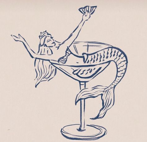 Collected by Farrell | Complete mermaid mood! Ready for some sun, sand, shells, saltwater & family time! Shop is closed & presale is open! Catch you on the flip… | Instagram Martini Glass Tattoo, Glass Tattoo, Mermaid Board, Sea Drawing, Mermaid Drawings, Mermaid Tattoos, Mermaid Pattern, Vintage Mermaid, Mermaid Art