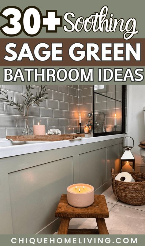 Transform your bathroom into a serene retreat with our collection of 30+ Soothing Sage Green Bathroom Ideas! 🌿✨ From soft pastels to deep hues, these designs embrace the calming palette of sage green. Discover the perfect blend of tranquility and style, whether you lean towards modern elegance or cozy aesthetics. Immerse yourself in a world of soothing color palettes, natural textures, and rejuvenating vibes. 🛁💚 #SoothingSageGreen #BathroomDesign Gray White Sage Green Bathroom, Bathroom Olive Green Walls, Soft Green Bathroom Walls, Sage Green And Tan Bathroom, Sage And Gold Bathroom Ideas, Sage Green And Blush Bathroom, Sage Bathroom Tile, Green Spa Bathroom Ideas, Pale Green Bathroom Ideas