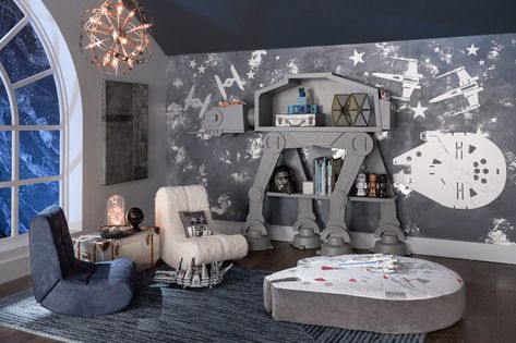 Star Wars Zimmer, Star Wars Baby Room, Star Wars Kids Room, Star Wars Themed Bedroom, Casa Disney, Star Wars Bedroom, Star Wars Nursery, Star Wars Room, Star Wars Decor