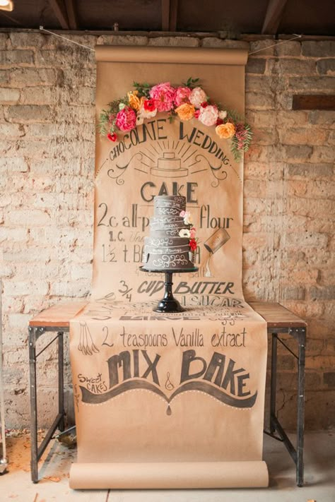 How To Create A Rustic Wedding Dessert Table Sweets Station, Rustic Wedding Desserts, Chocolate Wedding Cake, Wedding Dessert Table, Wedding Dessert, Summer Wedding Colors, Chalkboard Wedding, Cake Display, Cake Table