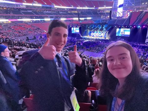 In Mercedes Benz Stadium during DECA ICDC opening sessions. Deca Club Aesthetic, Deca Icdc, Deca Club, Mercedes Benz Stadium, Legal Career, Tech Conference, Speech And Debate, Vision Board Goals, Clubbing Aesthetic