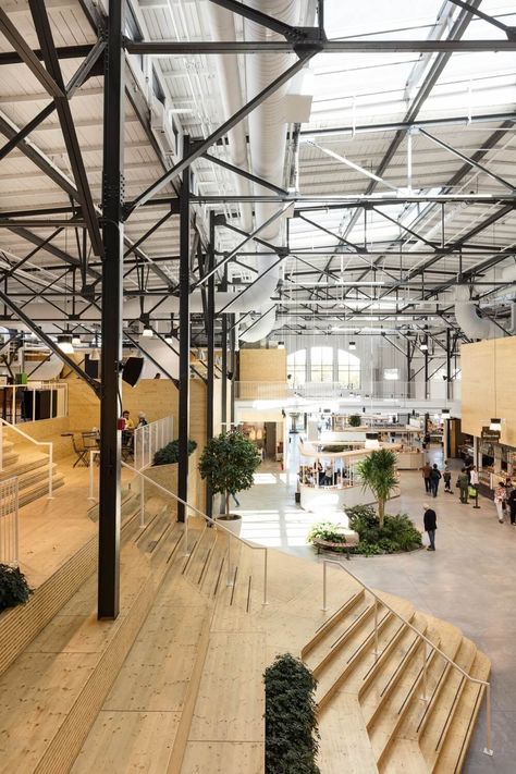 Boutique Hotels Design, Simple Chandelier, Live Work Space, Stone Facade, Art Hub, Public Market, White Building, Community Space, Adaptive Reuse