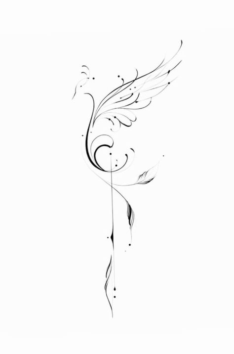 Tiny Phoenix Tattoo, Simple Phoenix Tattoo Feminine, Minimalist Phoenix Tattoo, Small Elegant Tattoos, Phoenix Tattoo Feminine, Small Phoenix Tattoos, Boho Tattoos, Classy Tattoos, Phoenix Tattoo