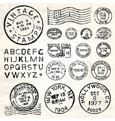 Vintage stamp set vector طوابع بريد, Etiquette Vintage, Foto Transfer, Passport Stamps, Png Vintage, Free Vector Illustration, 카드 디자인, Logo Vintage, Vintage Postage