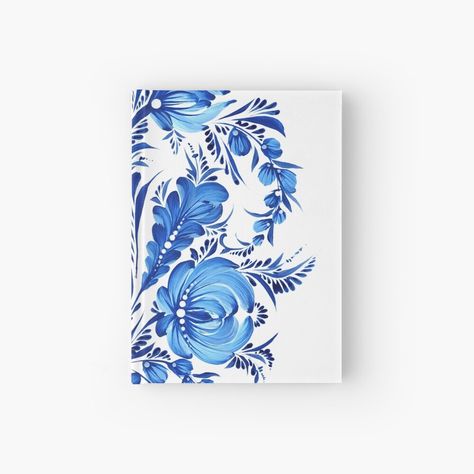 Get my art printed on awesome products. Support me at Redbubble #RBandME: https://www.redbubble.com/i/notebook/Hand-painted-Blue-flowers-Winter-Flowers-Petrykivka-painting-Ukrainian-art-by-Sunflower-7/128773551.RXH2R?asc=u Petrykivka Painting, Flowers Winter, Front Page Design, Blue Flower Painting, Ukrainian Art, Folk Fashion, Winter Flowers, Journal Design, Blue Flower