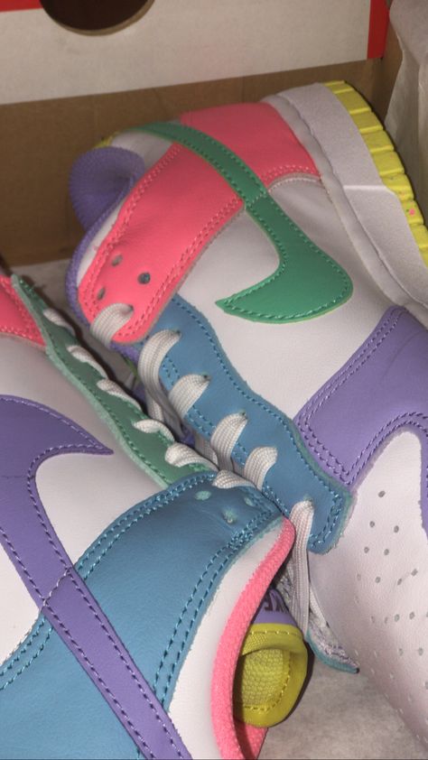 Different Color Dunks, Easter Candy Dunks Outfits, Multi Color Dunks Outfit, Easter Candy Dunks, Pastel Dunks, Candy Dunks Outfit, Colorful Dunks, Easter Dunks, Candy Dunks