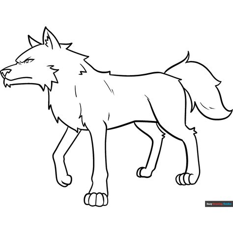 Free Anime Wolf Coloring Page for Kids Easy Drawing Guides, Wolf Colors, Free Printable Coloring Sheets, Drawing Guides, Paw Patrol Coloring, Unicorn Wallpaper, Popular Cartoons, Kids Print, Wolf Pictures