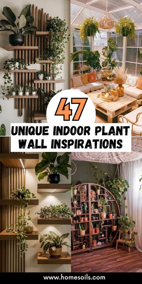 Bring life to your interiors with 47 unique indoor plant wall inspirations. Explore creative designs that add greenery and style to any room. Transform your walls into lush, vibrant masterpieces perfect for modern living. Plantscaping Interior, Plant Wall In Living Room, Wall Plant Ideas Indoor, Basement Plants Indoor, Living Plant Wall Indoors, Wall Garden Ideas Indoor, Plant Feature Wall, Living Wall Indoor Diy, Wall Herb Garden Indoor