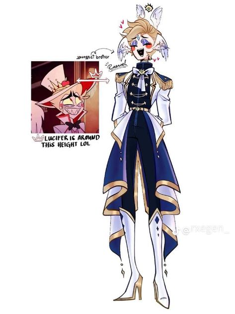 Lucifer Inspired Outfits, Male Lilith Hazbin Hotel, Angel Outfit Drawing Male, Lucifer Redesign Hazbin Hotel, Hazbin Hotel Oc Base Male, Hazbin Hotel Outfit Ideas, Lucifer Outfits, Hazbin Hotel Angel Oc, Hazbinhotel Oc