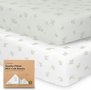 2-Pack Mini Crib Sheets Fitted, Pack and Play Sheets - Organic Cotton Pack N Play Sheets for Pack and Play Mattress, Playard Baby Crib Sheets, Jersey Crib Sheets Neutral for Boys, Girls (Elly) Pack And Play Mattress, Pack N Play Mattress, Pack And Play Sheets, Organic Crib Sheets, Perfect Nursery, Baby Registry Checklist, Toddler Crib, Toddler Pillowcase, Registry Checklist