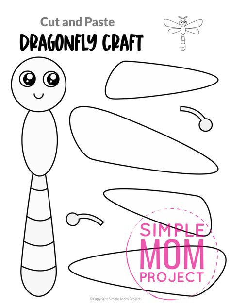 Click now for a simple way to teach the letter D in the alphabet, click now to download and print this easy dragonfly craft today! This insect craft is an easy preschool, kindergarten or toddler printable dragonfly craft! Turn it into a puppet by using recycled materials and gluing the dragonfly template to a paper plate or Popsicle stick. Options for this dragonfly craft are endless! Insect Craft Kindergarten, Insect Craft For Toddler, Creepy Crawlers Preschool Art, Insect Crafts Toddlers, Prek Bug Crafts, Dragon Fly Activities Preschool, Dragon Fly Template, Dragon Fly Craft Preschool, Dragonfly Art Preschool