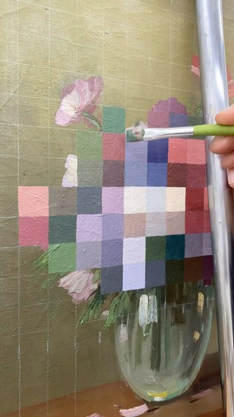 André Schulze | #workinprogress on my new ”Bouquet VI“ #pixelart #pixelartist #painting #vintageart | Instagram Pixelated Painting, Bouquet Of Flowers Painting, Art Vintage Aesthetic, Pixel Painting, Art With Paper, Aesthetic Digital Art, Art Bouquet, Paintings Canvas, Inspiration For Art