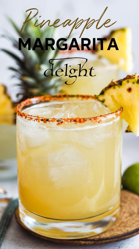 A golden pineapple margarita in a tall glass filled with ice, garnished with a pineapple Pineapple Margarita Recipe, Fresh Pineapple Juice, Margarita Party, Pineapple Margarita, Cinco De Mayo Celebration, Fresh Pineapple, Margarita Recipe, Margarita Recipes, Pineapple Juice