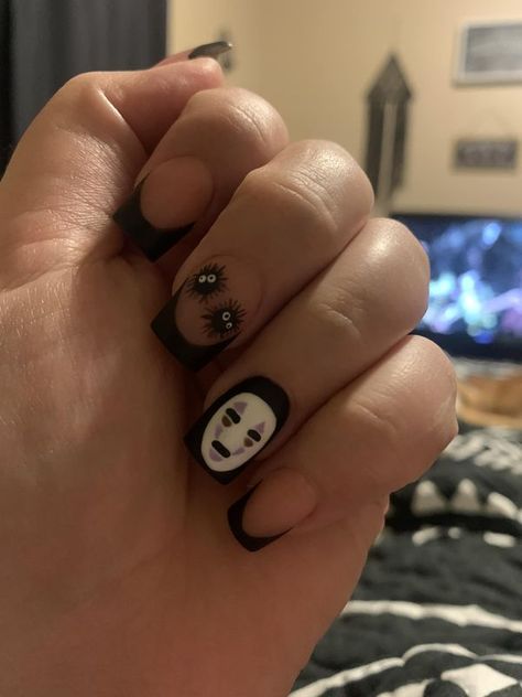 Studio Ghibli | Obsessed with my Spirited Away nails | Facebook Ghibli Nails, Japan Nail, Anime Nails, Nail Time, Top Nail, Nail Studio, Funky Nails, Short Acrylic Nails, Punch Needle