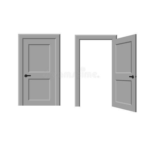 Open and closed door royalty free illustration Door Opening, Door Games, Door Images, Grey Doors, Photo Collage Template, Door Opener, Closed Doors, Double Doors, Design Resources