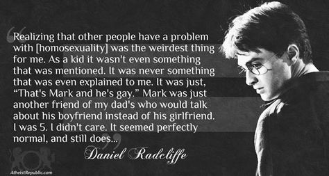 Daniel Radcliffe on Homosexuality Famous Atheists, Robbie Amell, Atheist Quotes, General Quotes, Anti Religion, Marriage Equality, Life Words, Daniel Radcliffe, Amazing Quotes