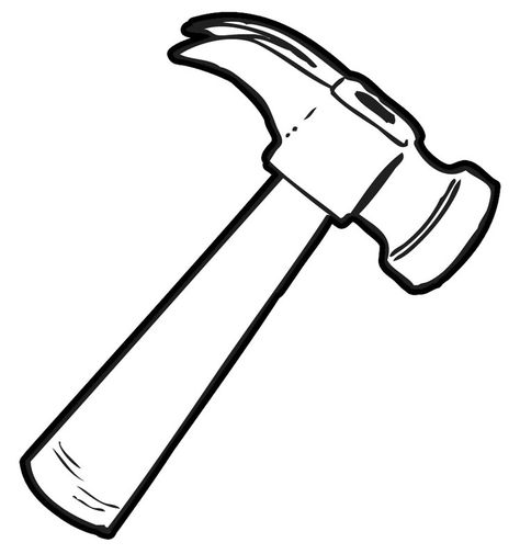 Hammer Clipart, Hammer Images, Hammer Drawing, Outline Pictures, Shark Coloring Pages, Truck Coloring Pages, Pattern Pictures, Clipart Black And White, Black And White Drawing