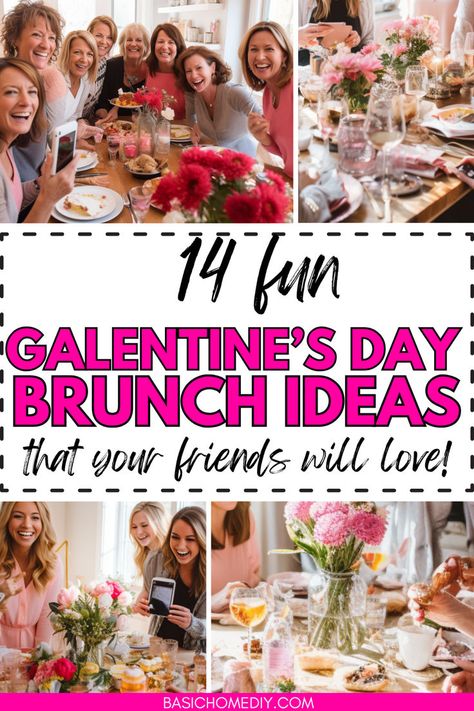 Find 14 simmple Galentine’s Day brunch ideas that your friends will love. From party dishes and delicious snacks to party games and activities, you'll plan a tea party brunch complete with charcuterie brunch boards, buffet ideas, and easy crowd recipes. Find menu ideas, serving dishes, and breakfast options whether you're hosting a home party or a bachelorette brunch, you'll find party decor, invitations, and food ideas. Perfect for brunch ideas for ladies or a festive breakfast party. Brunch Boards, Valentines Tea Party, Crowd Recipes, Bachelorette Brunch, Tea Party Brunch, Valentines Brunch, Valentine Tea, Valentines Day Baskets, Ladies Brunch