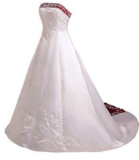 RohmBridal Women's Embroidery Wedding Dress Bridal Gown Ivory & Burgundy 10 Wedding Dress Embroidery, Embroidery Wedding Dress, Tiered Wedding Dress, Gowns Online Shopping, Elegant Bridal Gown, Gown Fashion, Embroidery Wedding, Beach Bridal Gown, Womens Prom Dresses