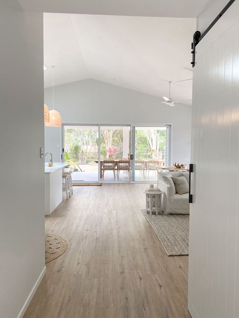 The Coastal Retreat – A Newly Built Family Coastal Home Coastal Hallway, Coastal Home Exterior, Hamptons Interior Design, Study Interior, Beach House Flooring, Hamptons Interior, Lounge Room Styling, Coastal Flooring, Coastal Kitchen Design