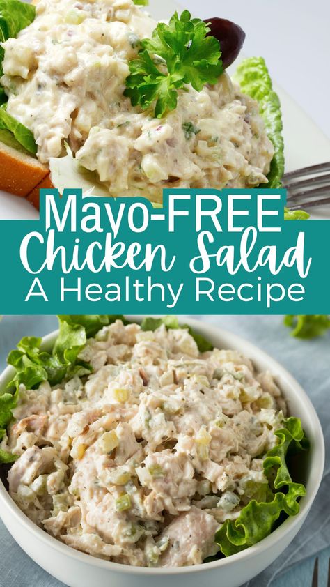 Discover the delicious and healthy world of no mayo chicken salad! Explore the benefits of ditching mayo, such as reduced calories and improved digestion. Chicken Salad Sandwich No Mayo, Chicken Salad With No Mayo, Chicken Mayo Salad, Healthy Chicken Salad No Mayo, Chicken Salad Without Mayonnaise, No Mayo Chicken Salad Recipes, Chicken Salad Recipe Without Mayo, Chicken Salad No Mayo Recipe, Healthy Chicken Salad Recipe No Mayo