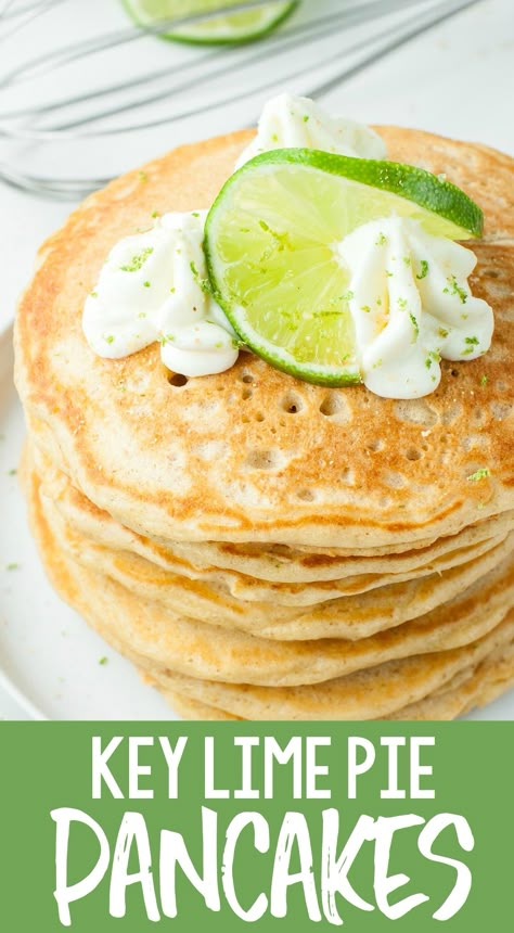 Dessert Pancakes, Key Lime Recipes, Dessert Breakfast, Lime Recipes, Tasty Dessert, Fluffy Pancakes, Breakfast Pancakes, Lime Pie, Key Lime Pie