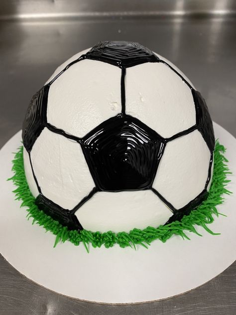 Ball Shaped Cake, Kids Soccer Party, Soccer Cakes, Soccer Cake, Shaped Cake, Baby Boy Photography, Soccer Fan, Cake Shapes, Soccer Party